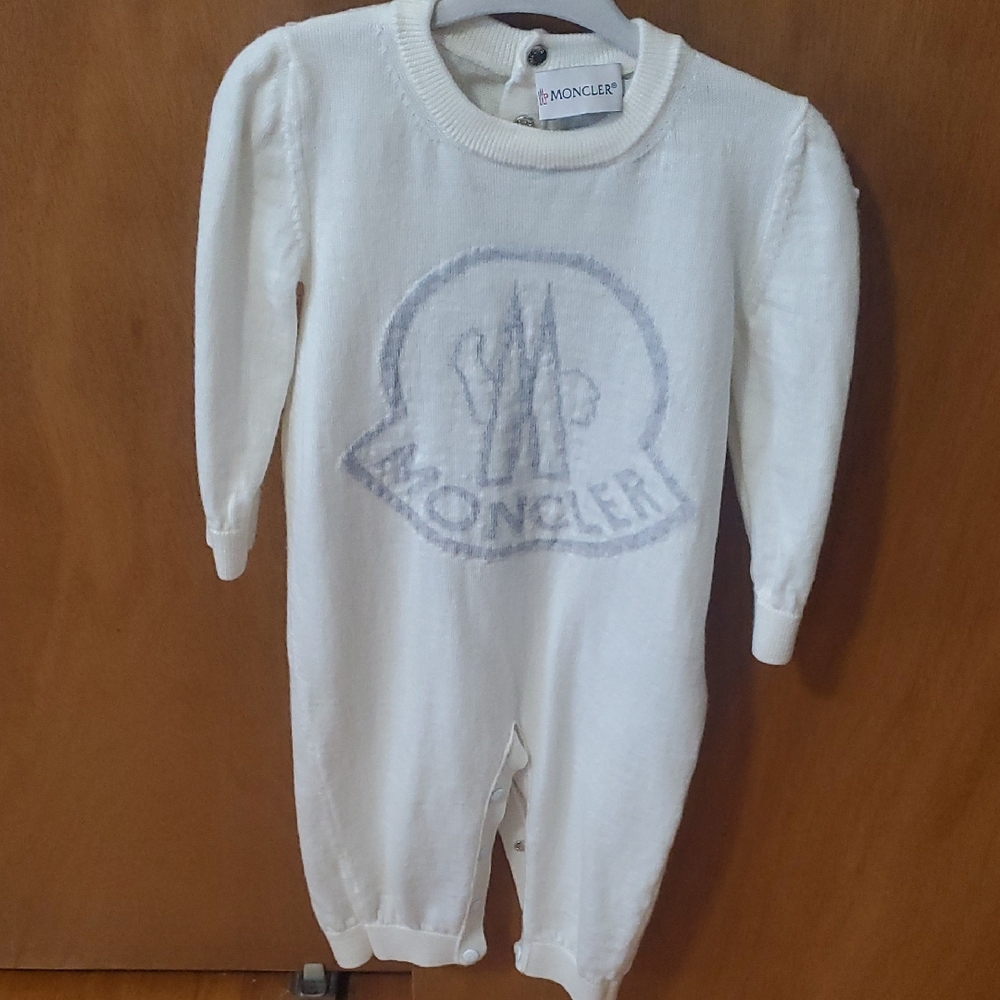 Moncler Ivory Baby Jumpsuit